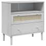 SENJA Rattan Sideboard Kiefernholz weiß 80x40x80 cm von , Sideboards - Ref: Foro24-358020, Preis: 94,60 €, Rabatt: %