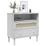Aparador SENJA aspecto de ratán madera pino blanco 80x40x80 cm de , Aparadores - Ref: Foro24-358020, Precio: 94,55 €