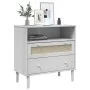 SENJA Rattan Sideboard Kiefernholz weiß 80x40x80 cm von , Sideboards - Ref: Foro24-358020, Preis: 93,63 €, Rabatt: %