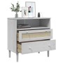 SENJA Rattan Sideboard Kiefernholz weiß 80x40x80 cm von , Sideboards - Ref: Foro24-358020, Preis: 94,60 €, Rabatt: %