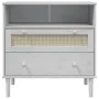 SENJA Rattan Sideboard Kiefernholz weiß 80x40x80 cm von , Sideboards - Ref: Foro24-358020, Preis: 93,63 €, Rabatt: %