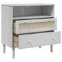 SENJA sideboard in white pine wood rattan look 80x40x80 cm by , Sideboards - Ref: Foro24-358020, Price: 93,63 €, Discount: %