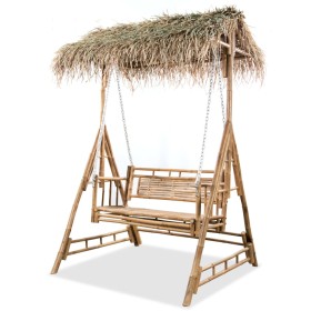 2-Sitzer-Schaukelbank mit Palmblättern und Bambus 202 cm von vidaXL, Gartenwippen - Ref: Foro24-43712, Preis: 478,77 €, Rabat...