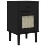 SENJA Nachttisch Rattanoptik Zirbenholz schwarz 40x35x65 cm von , Nachttische - Ref: Foro24-358015, Preis: 59,18 €, Rabatt: %