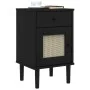 SENJA Nachttisch Rattanoptik Zirbenholz schwarz 40x35x65 cm von , Nachttische - Ref: Foro24-358015, Preis: 59,18 €, Rabatt: %