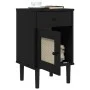 SENJA Nachttisch Rattanoptik Zirbenholz schwarz 40x35x65 cm von , Nachttische - Ref: Foro24-358015, Preis: 59,18 €, Rabatt: %