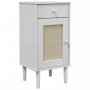 SENJA bedside table in white pine wood rattan look 40x35x80 cm by , Nightstands - Ref: Foro24-358017, Price: 61,86 €, Discoun...