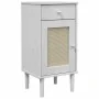 SENJA bedside table in white pine wood rattan look 40x35x80 cm by , Nightstands - Ref: Foro24-358017, Price: 61,27 €, Discoun...