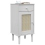 SENJA bedside table in white pine wood rattan look 40x35x80 cm by , Nightstands - Ref: Foro24-358017, Price: 61,86 €, Discoun...