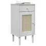 SENJA bedside table in white pine wood rattan look 40x35x80 cm by , Nightstands - Ref: Foro24-358017, Price: 61,27 €, Discoun...