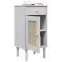 Mesita noche SENJA aspecto ratán madera pino blanco 40x35x80 cm de , Mesitas de noche - Ref: Foro24-358017, Precio: 61,86 €
