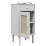 SENJA bedside table in white pine wood rattan look 40x35x80 cm by , Nightstands - Ref: Foro24-358017, Price: 61,27 €, Discoun...