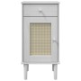SENJA Nachttisch Rattan Kiefernholz Optik weiß 40x35x80 cm von , Nachttische - Ref: Foro24-358017, Preis: 61,86 €, Rabatt: %