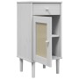 SENJA bedside table in white pine wood rattan look 40x35x80 cm by , Nightstands - Ref: Foro24-358017, Price: 61,86 €, Discoun...
