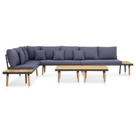 5-Sitzer-Gartenmöbel-Set und braune Kissen aus Akazienholz von , Gartensets - Ref: Foro24-46483, Preis: 753,61 €, Rabatt: %