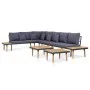 5 seater garden furniture set and brown acacia wood cushions by , Garden sets - Ref: Foro24-46483, Price: 753,61 €, Discount: %