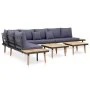 5 seater garden furniture set and brown acacia wood cushions by , Garden sets - Ref: Foro24-46483, Price: 753,61 €, Discount: %