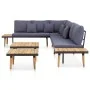 5 seater garden furniture set and brown acacia wood cushions by , Garden sets - Ref: Foro24-46483, Price: 753,61 €, Discount: %