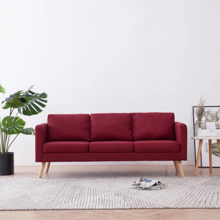 3-seater sofa in red wine-colored fabric by , Sofas - Ref: Foro24-281364, Price: 401,56 €, Discount: %