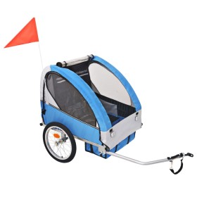 Remolque para bicicletas gris y azul 30 kg