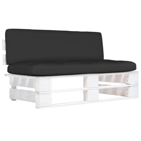 Central sofa made of white impregnated pine wood garden pallets by , Modular outdoor sofas - Ref: Foro24-3066500, Price: 129,...
