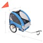 Remolque para bicicletas gris y azul 30 kg de vidaXL, Remolques para bicicletas - Ref: Foro24-91372, Precio: 186,93 €, Descue...