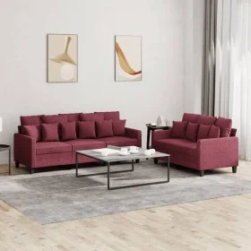 Juego de sofás con cojines 2 piezas tela rojo tinto de , Sofás - Ref: Foro24-3201670, Precio: 414,06 €, Descuento: %