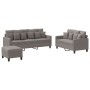 Sofa set with cushions 3 pieces taupe gray fabric by , Sofas - Ref: Foro24-3201679, Price: 542,83 €, Discount: %