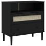 SENJA sideboard rattan look black pine wood 80x40x80 cm by , Sideboards - Ref: Foro24-358021, Price: 94,53 €, Discount: %