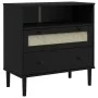 SENJA sideboard rattan look black pine wood 80x40x80 cm by , Sideboards - Ref: Foro24-358021, Price: 93,69 €, Discount: %