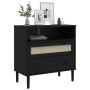 SENJA sideboard rattan look black pine wood 80x40x80 cm by , Sideboards - Ref: Foro24-358021, Price: 94,53 €, Discount: %