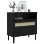 SENJA sideboard rattan look black pine wood 80x40x80 cm by , Sideboards - Ref: Foro24-358021, Price: 93,69 €, Discount: %