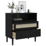 SENJA sideboard rattan look black pine wood 80x40x80 cm by , Sideboards - Ref: Foro24-358021, Price: 94,53 €, Discount: %