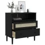 SENJA sideboard rattan look black pine wood 80x40x80 cm by , Sideboards - Ref: Foro24-358021, Price: 93,69 €, Discount: %