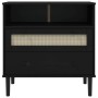 SENJA sideboard rattan look black pine wood 80x40x80 cm by , Sideboards - Ref: Foro24-358021, Price: 94,53 €, Discount: %