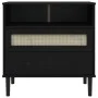 SENJA sideboard rattan look black pine wood 80x40x80 cm by , Sideboards - Ref: Foro24-358021, Price: 93,69 €, Discount: %