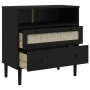 SENJA sideboard rattan look black pine wood 80x40x80 cm by , Sideboards - Ref: Foro24-358021, Price: 93,69 €, Discount: %