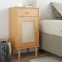 SENJA bedside table rattan look brown pine wood 40x35x80 cm by , Nightstands - Ref: Foro24-358016, Price: 61,52 €, Discount: %