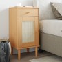 SENJA Nachttisch Rattanoptik braunes Kiefernholz 40x35x80 cm von , Nachttische - Ref: Foro24-358016, Preis: 62,36 €, Rabatt: %