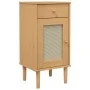 SENJA bedside table rattan look brown pine wood 40x35x80 cm by , Nightstands - Ref: Foro24-358016, Price: 61,52 €, Discount: %