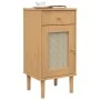 SENJA bedside table rattan look brown pine wood 40x35x80 cm by , Nightstands - Ref: Foro24-358016, Price: 61,52 €, Discount: %