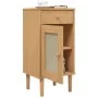 SENJA bedside table rattan look brown pine wood 40x35x80 cm by , Nightstands - Ref: Foro24-358016, Price: 61,52 €, Discount: %