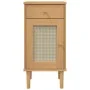 SENJA bedside table rattan look brown pine wood 40x35x80 cm by , Nightstands - Ref: Foro24-358016, Price: 61,52 €, Discount: %