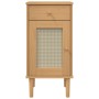 SENJA Nachttisch Rattanoptik braunes Kiefernholz 40x35x80 cm von , Nachttische - Ref: Foro24-358016, Preis: 62,36 €, Rabatt: %
