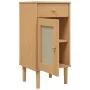 SENJA bedside table rattan look brown pine wood 40x35x80 cm by , Nightstands - Ref: Foro24-358016, Price: 61,52 €, Discount: %