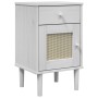 Mesita noche SENJA aspecto ratán madera pino blanco 40x35x65 cm de , Mesitas de noche - Ref: Foro24-358014, Precio: 55,30 €