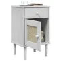 SENJA Nachttisch, Rattanoptik, weißes Kiefernholz, 40 x 35 x 65 cm von , Nachttische - Ref: Foro24-358014, Preis: 54,66 €, Ra...