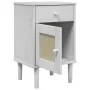 SENJA Nachttisch, Rattanoptik, weißes Kiefernholz, 40 x 35 x 65 cm von , Nachttische - Ref: Foro24-358014, Preis: 54,66 €, Ra...