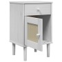 SENJA Nachttisch, Rattanoptik, weißes Kiefernholz, 40 x 35 x 65 cm von , Nachttische - Ref: Foro24-358014, Preis: 55,30 €, Ra...