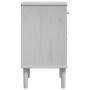 SENJA Nachttisch, Rattanoptik, weißes Kiefernholz, 40 x 35 x 65 cm von , Nachttische - Ref: Foro24-358014, Preis: 55,30 €, Ra...